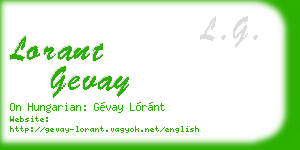 lorant gevay business card